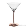 martini cocktail glasses with plating copper stem